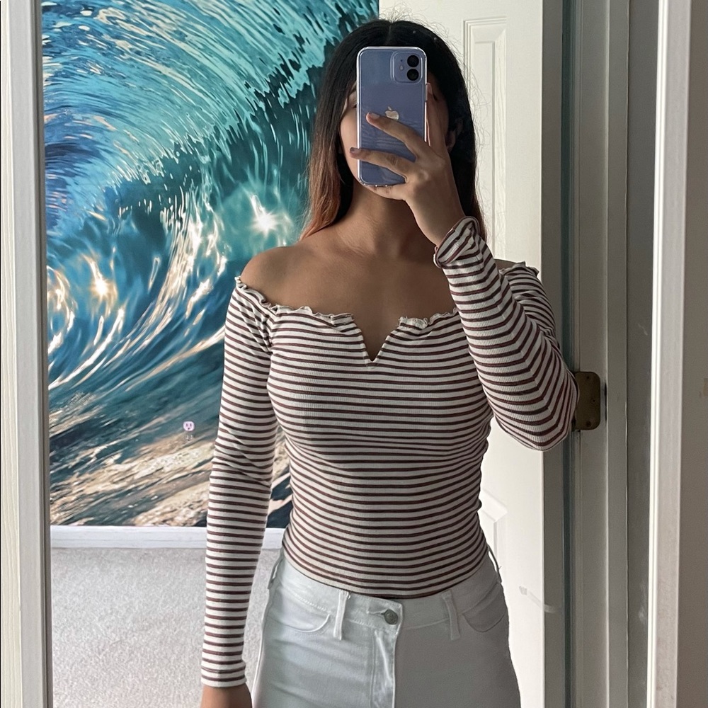 Cotton On Striped Off-the-shoulder Top